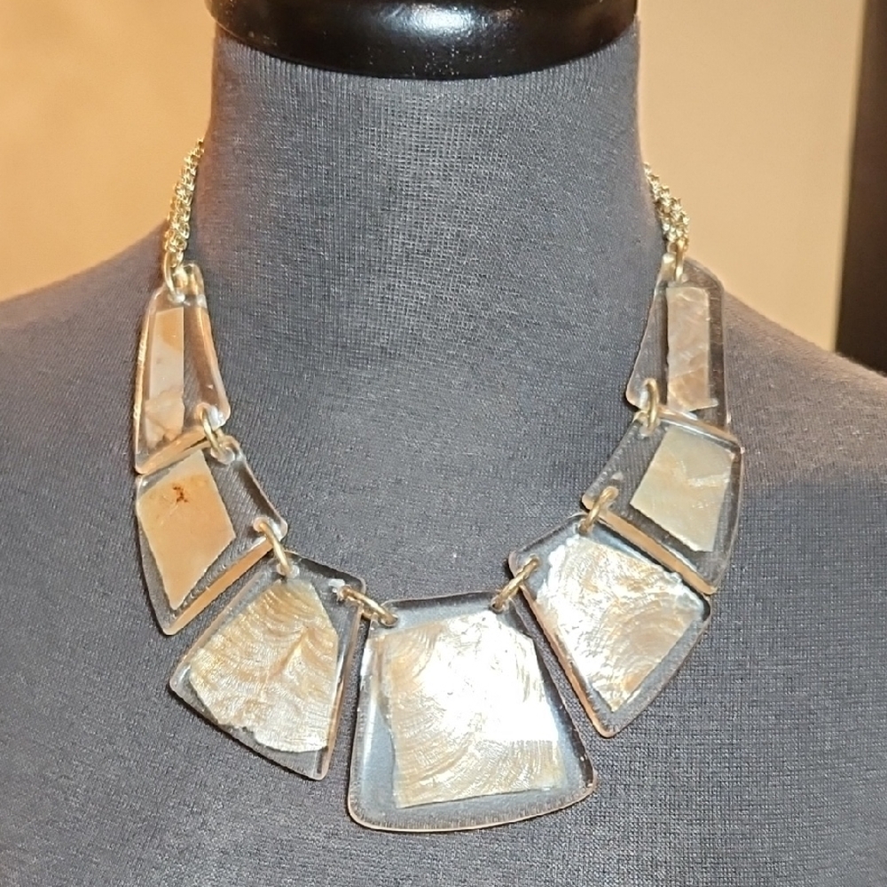 Chico's Gold and Silver Statement Necklace